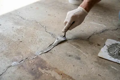 Filling a hairline crack in a home garage slab